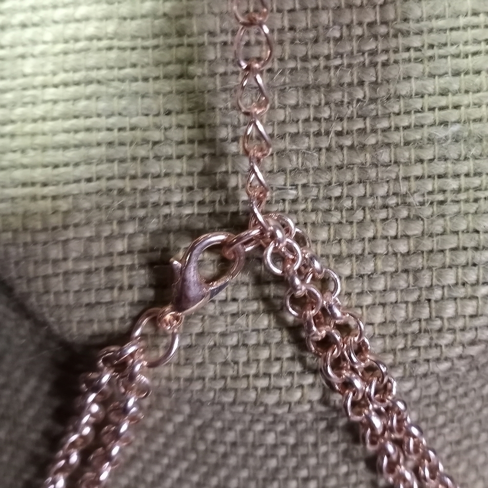 Goldtone circles chain necklace statement runway - Picture 4 of 4